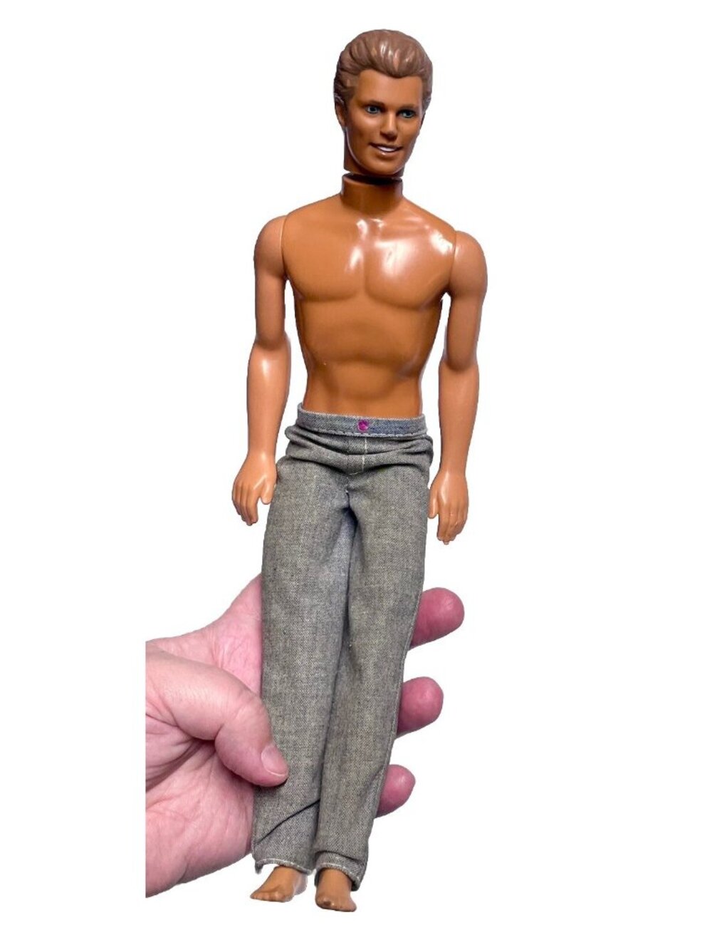 Vintage 1991 Ken Doll Barbie’s Friend Brown Molded Hair Blue Eyes Tan with Pants